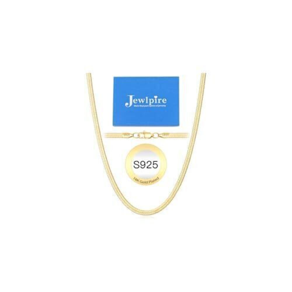 7819 18K Gold Plated Snake Chain Necklace , 4mm Herringbone Necklace Gold